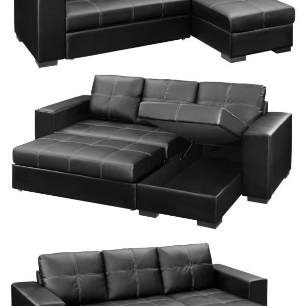 Gianni Sofa Bed With Storage In Black Ameublement Beaubien Gianni Sofa Bed