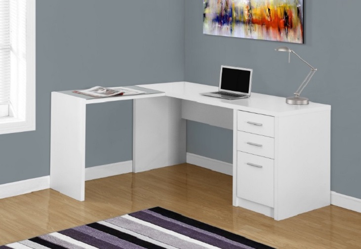 Bureau d'ordinateur en coin réversible blanc – Ameublement Beaubien :  Magasin de meubles à Montréal
