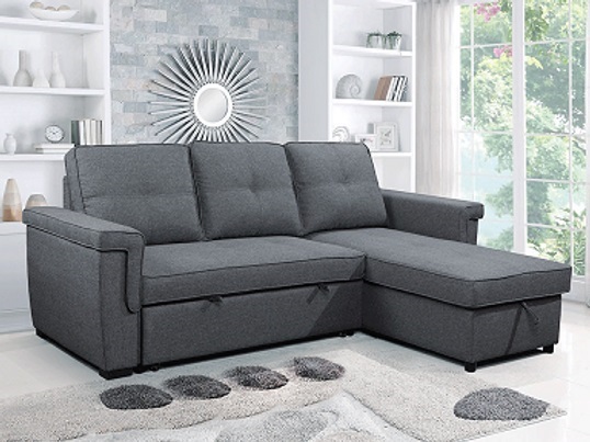 Sectional Sofa Bed Reversible Grey