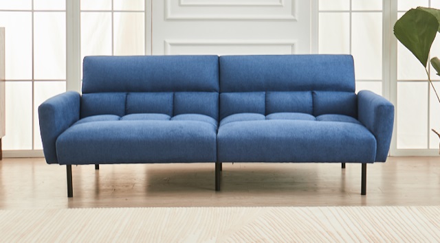 Soft Blue Fabric Sofa Bed Ameublement